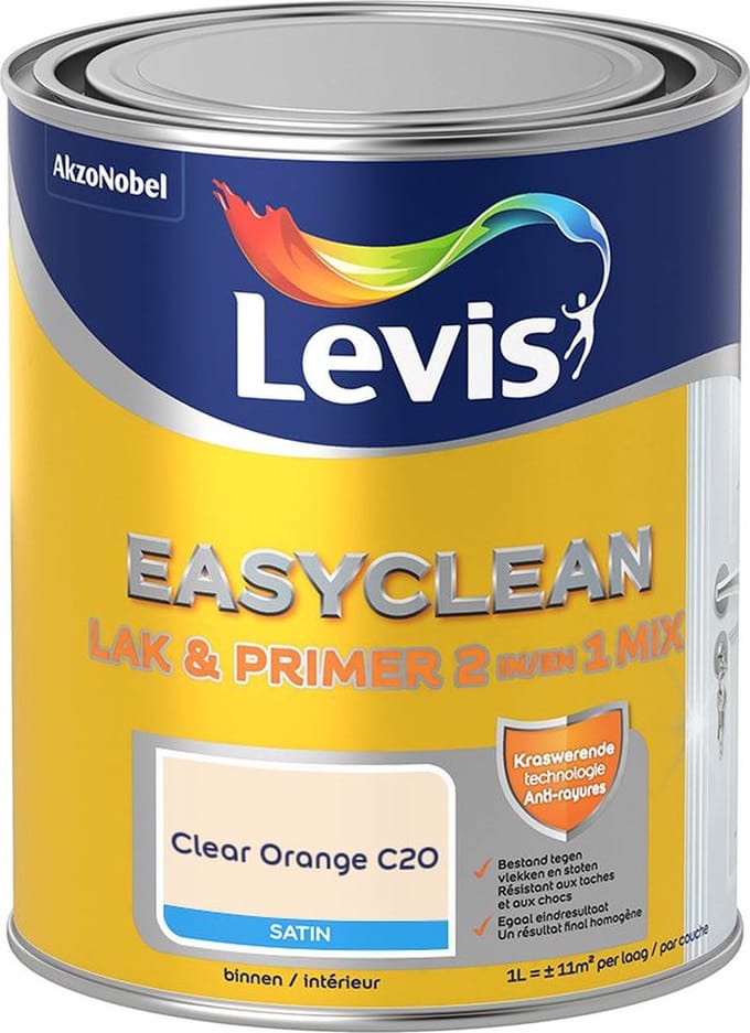 Levis - Easyclean Lak & Primer 2-In-1 Mix - Clear Orange C20 - Mengverf - 1 L