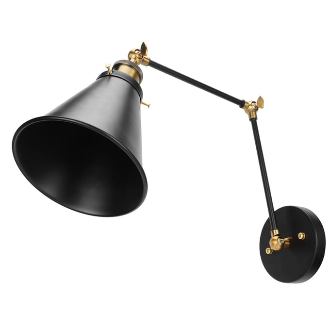 Wandlamp E27 Vintage Industriële Metalen Wandlamp Arm Verstelbare Leeslamp AC85‑265V black