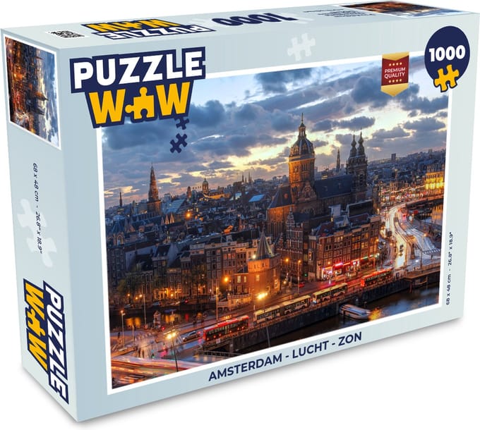 Puzzel Amsterdam - Lucht - Zon - Legpuzzel - Puzzel 1000 stukjes volwassenen