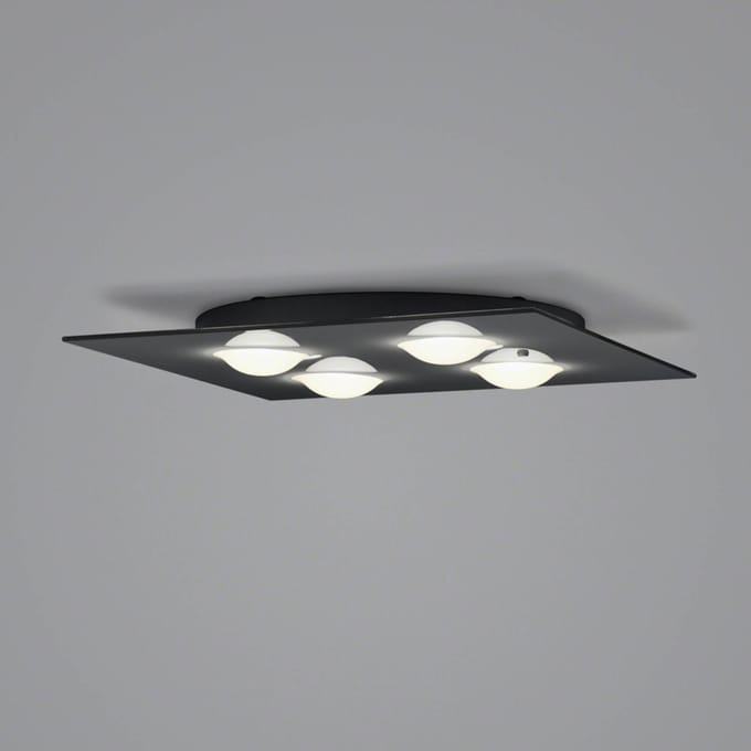 Helestra Nomi LED plafondlamp 38x38cm dim zwart