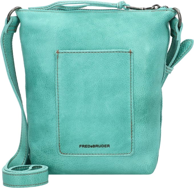 FREDsBRUDER Leren Schoudertas My Old Friend Essential Bag Aqua Turquoise
