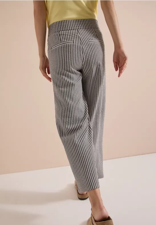 7/8 Wide Leg broek in seersucker stof