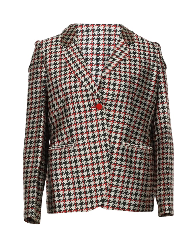 Giorgio Armani Houndstooth Blazer in Multicolor Zijde