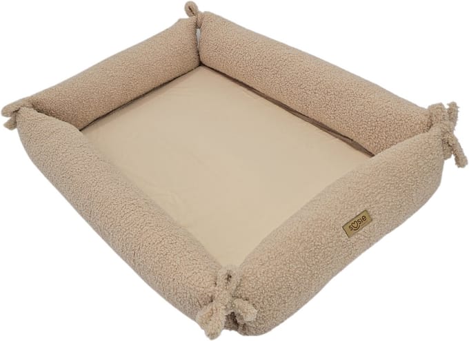 Soosie - Babynestje – Teddy Bounce + Beige Katoen - Speelmat