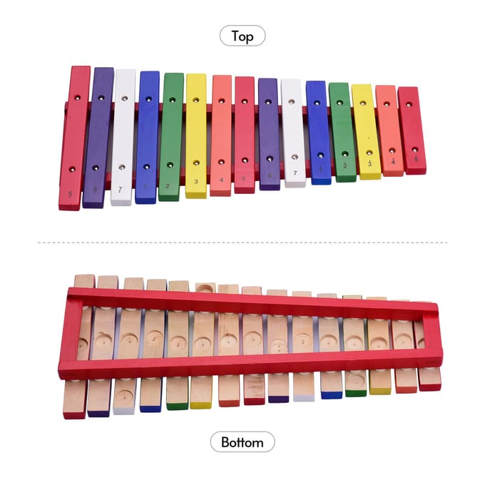 Ammoon 15 toetsen Xylofoon Kleurrijk muzikaal percussie-instrument Vroegschoolse educatie-instrument voor veelkleurig