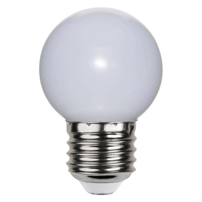 Prikkabel - Kogellamp - E27 - 1W - Extra Warm Wit - 2700K - Opaal