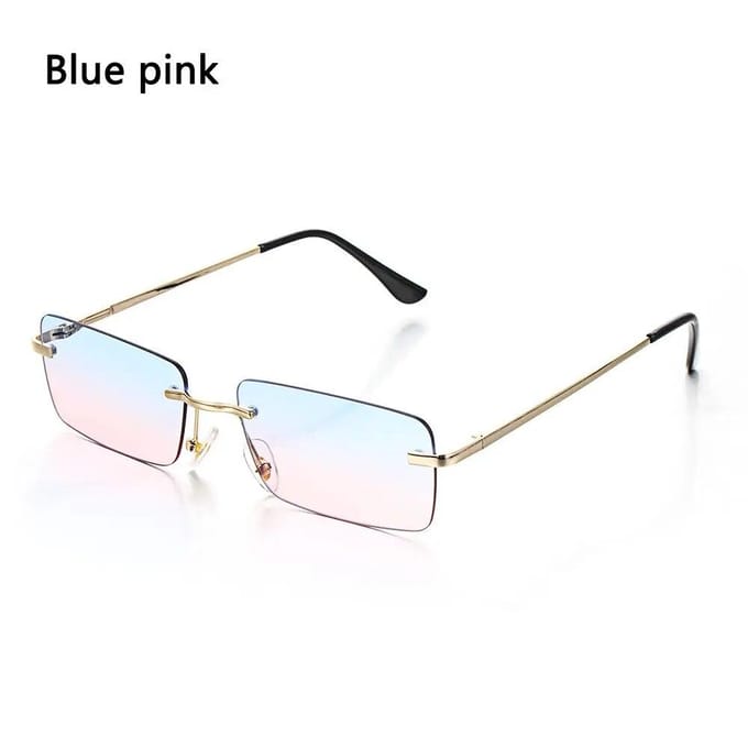 Mode Rechthoek Randloos Dames Zonnebril Unisex Retro Verloop Bril UV400 Bril Unisex Luxe Design Mode Zonnebril