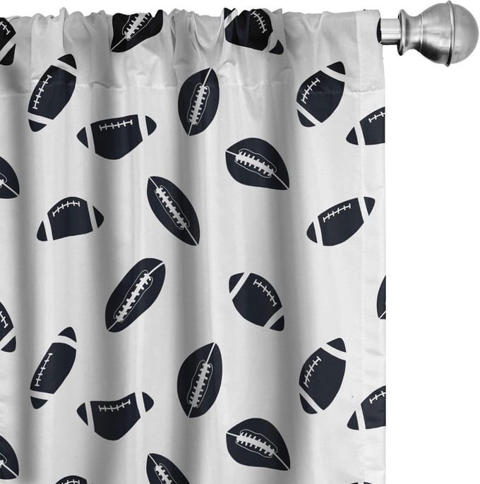 ABAKUHAUS Gordijnen – Amerikaans voetbal – 2x75x225 cm – Microvezel