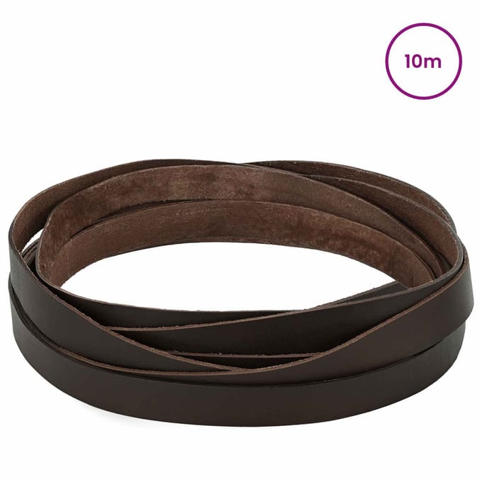 vidaXL - Leren - riem - 1 - Donkerbruin - 1000 - x - 1 - cm - Leer