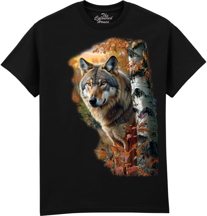 Forest Wolf Portrait The Coloured House T-shirt M