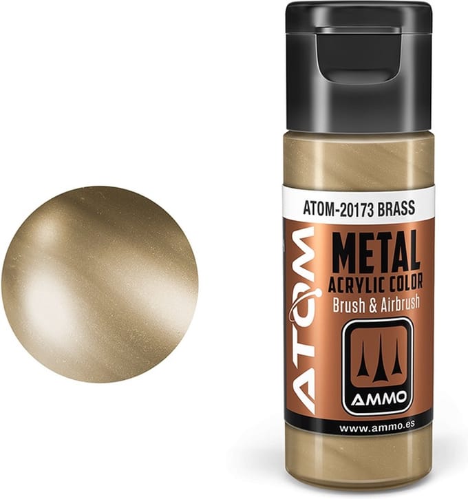 AMMO by Mig Jimenez Hobbyverf Acrylverf - MIG 20173 ATOM - Metallic Brass - Acryl - 20ml Verf flesje - 20 ml