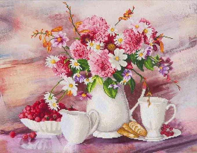 Diamond Dotz® Romantic Tea Time - Diamond Painting (80x64 cm)