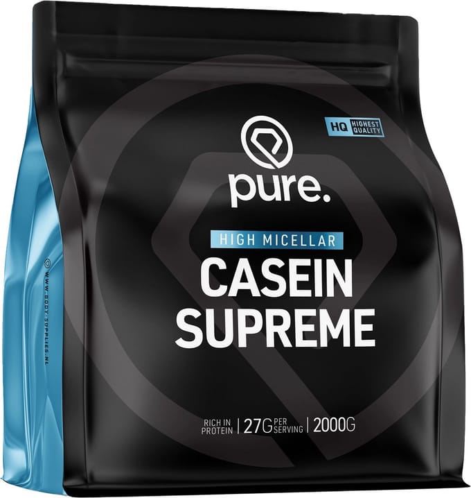 Pure. Casein Supreme - 2000gr - chocolade - micellaire caseine - eiwitshake - langzame eiwitten - caseïne eiwit