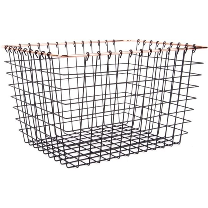 Present Time (Pt,)- Decoratieve opbergmand - Metaal - 35x35cm -Zwart/Koper