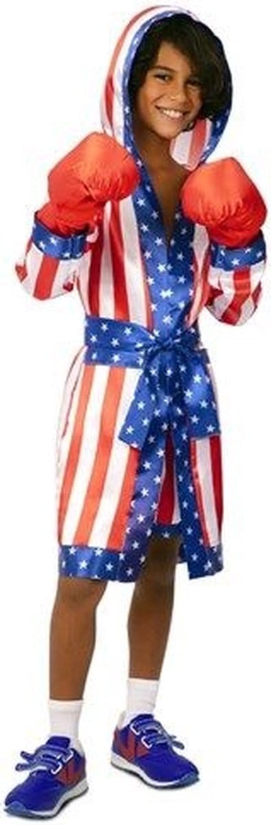 Bokser Kostuum USA Star Kind - 7-9 jaar