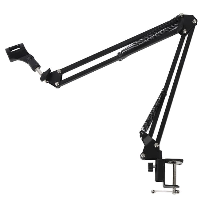 Desktop Microfoonstandaard IJzer en Plastic Verstelbare Boomarm Microfoonstandaard voor Studio black