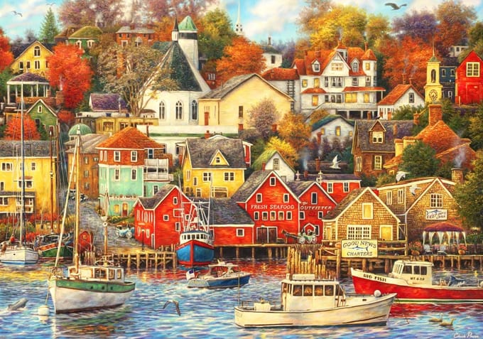 Grafika puzzel Chuck Pinson - Good Times Harbor - 2000 stukjes legpuzzel.