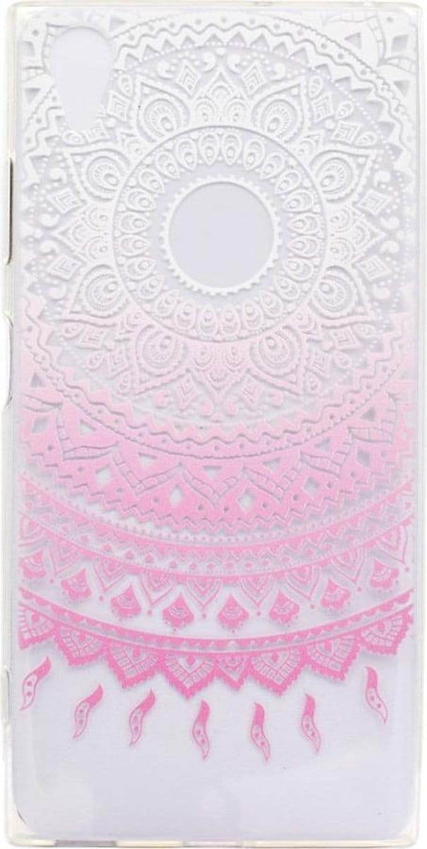 Shop4 - Sony Xperia XA1 Plus Hoesje - Zachte Back Case Mandala Transparant