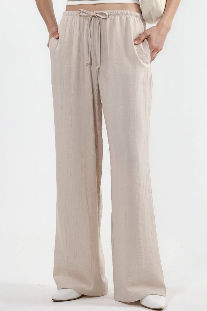 Dames Wijd-Pantalon van Geweven Stof