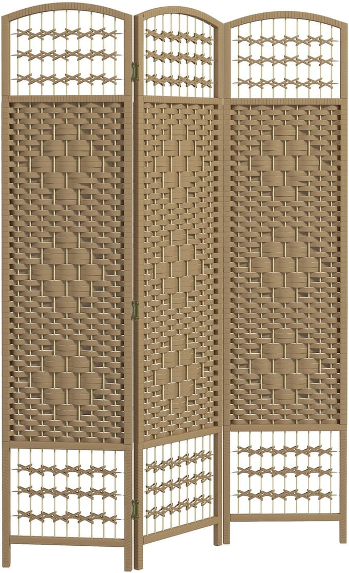 HOMCOM Kamerscherm - Hout - 120x1,5x170cm - Natuurlijk hout