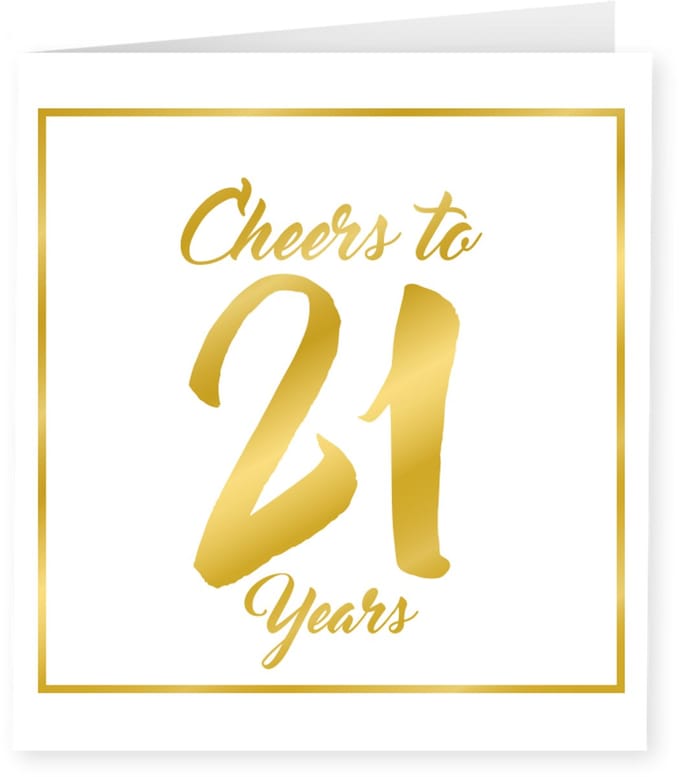 Gold white cards - 21 years
