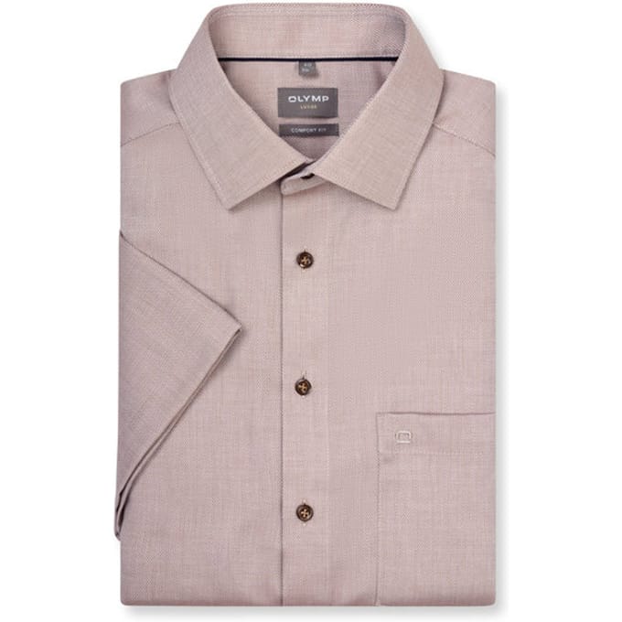 OLYMP Luxor Overhemd, Comfort Fit, New Kent, Nougat