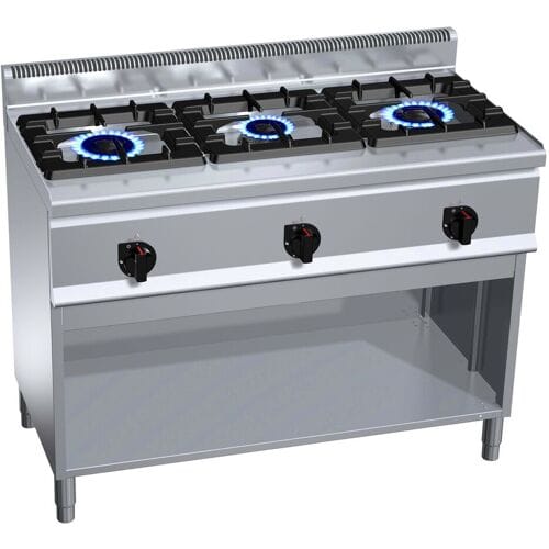 GGM Gastro Gasherd - 31 kW - 3 Brenner Zilver