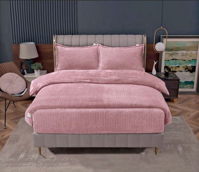 Beau Maison Sherpa Flanel Easy Dekbed - 160x220cm - Dark Pink