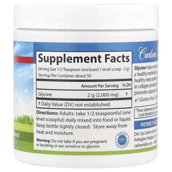 Glycine, Aminozuure Poeder, 100 G (3,53 oz)