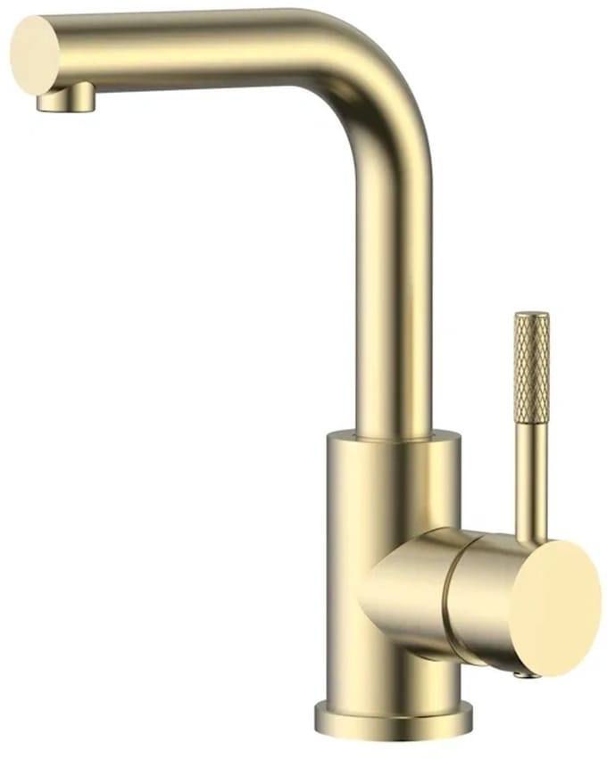 DutchLine - Square S-Grip Wastafelkraan – Geborsteld messing Goud