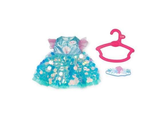 BABY born - Zeemeermin poppenoutfit - 43cm - glitterjurk tiara.