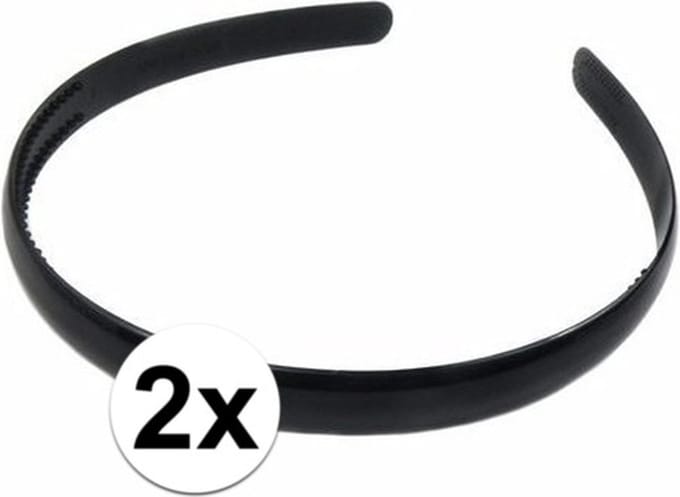 *** 2x Zwarte Diadeem - de perfecte basis haarband voor lange haren - Model Kapper Haar vast van Heble® ***