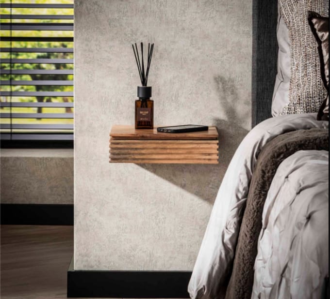 Nachtkastje 1L set/2 layer XS - Massief acacia naturel