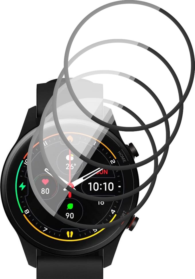 Screenprotector geschikt voor Xiaomi Mi Watch - PET Glasfolie Full Screen Protector - 4 Stuks