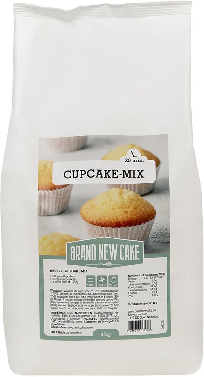 BrandNewCake® Cupcake-mix 4kg - Bakmix - Mix voor Cupcakes