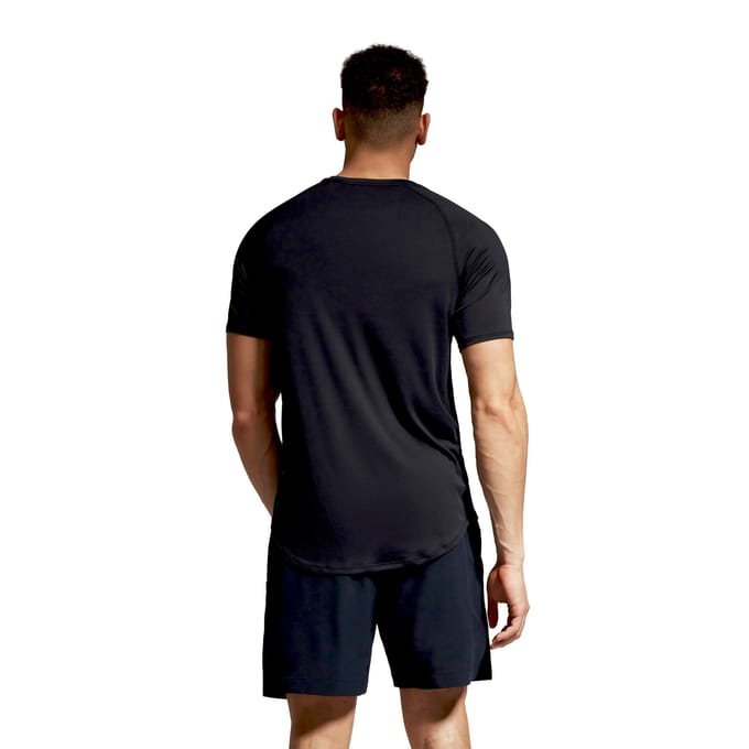 Canterbury Heren Groot Logo Super Light T-Shirt (Zwart/Gunmetaalgrijs)