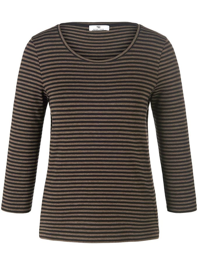 Shirt ronde hals en 3/4-mouwen Van Peter Hahn zwart
