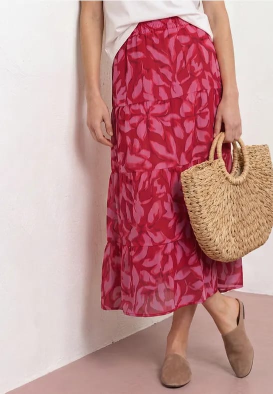 Chiffon maxirok met print