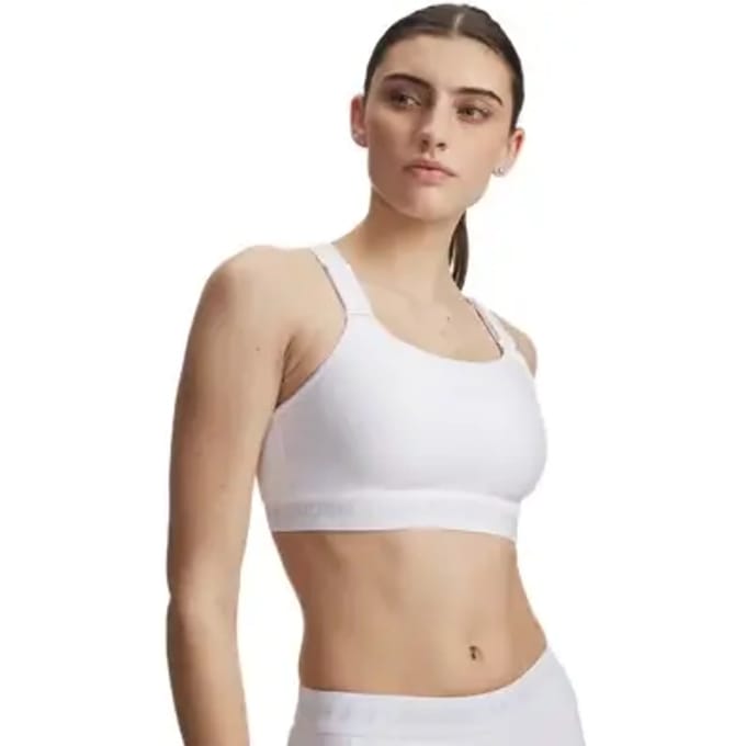 Under Armour HeatGear High Sport-bh Dames-wit, grijs