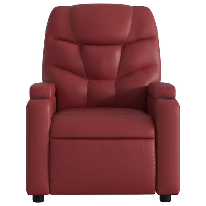vidaXL - Fauteuil - verstelbaar - kunstleer - wijnrood