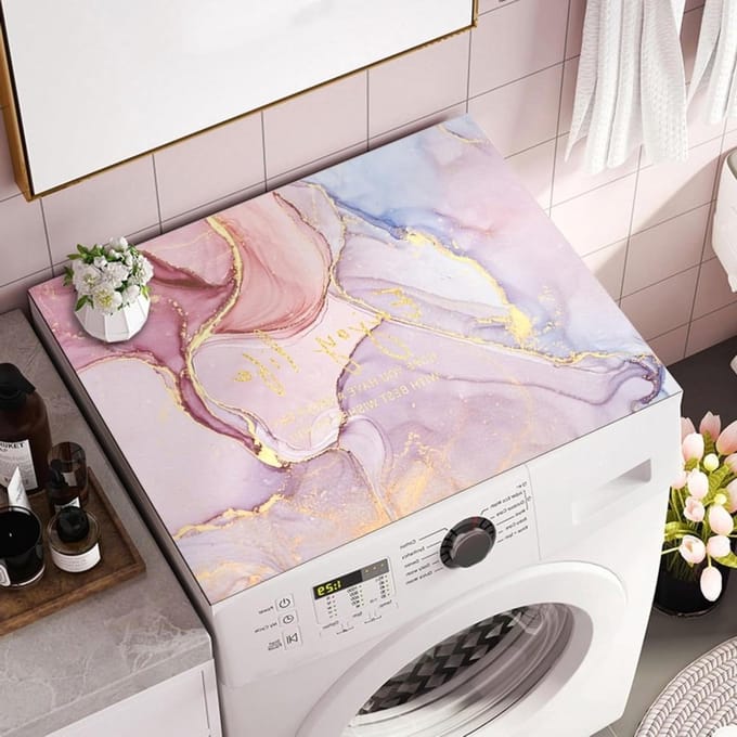 Wasmachine Onderlegger - Apparaatmat - Apparaten Beschermen - Waterdicht Leer - 60x60 cm - Grijs