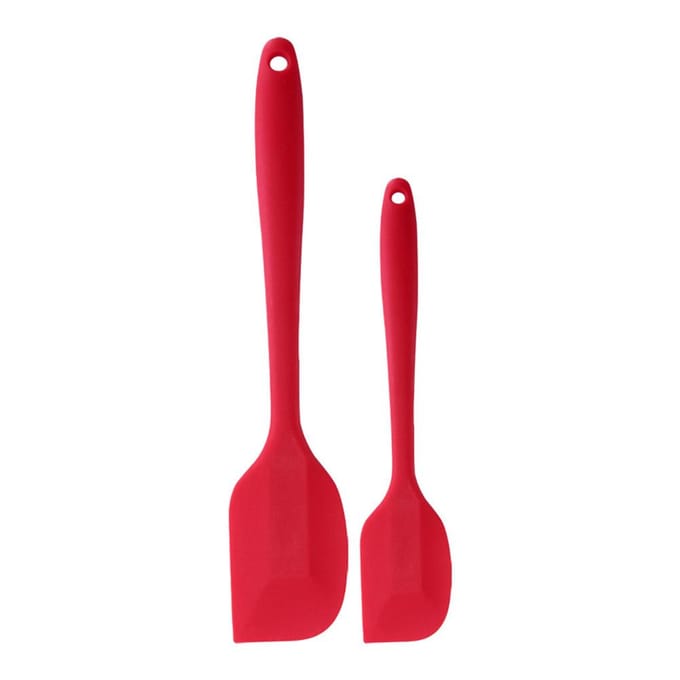 Silicone Schraper met Lange Steel voor Botercake Kookgereedschap Keukengerei(Geel) red