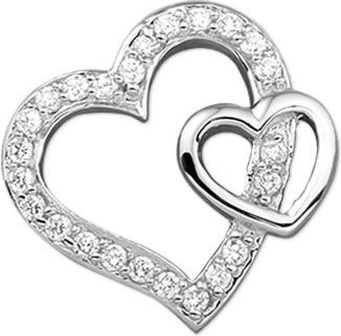 hanger hart zirkonia zilver gerhodineerd