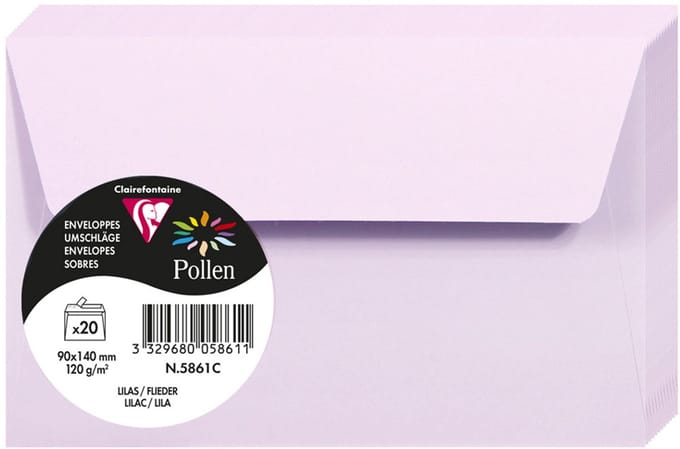 Stuifmeel van Clairefontaine enveloppe 90x140 mm, gemzen