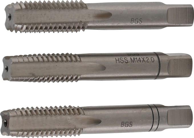 BGS Draadsnijtapset voor-, middel- en nasnijder M14 x 2,0 3 delig