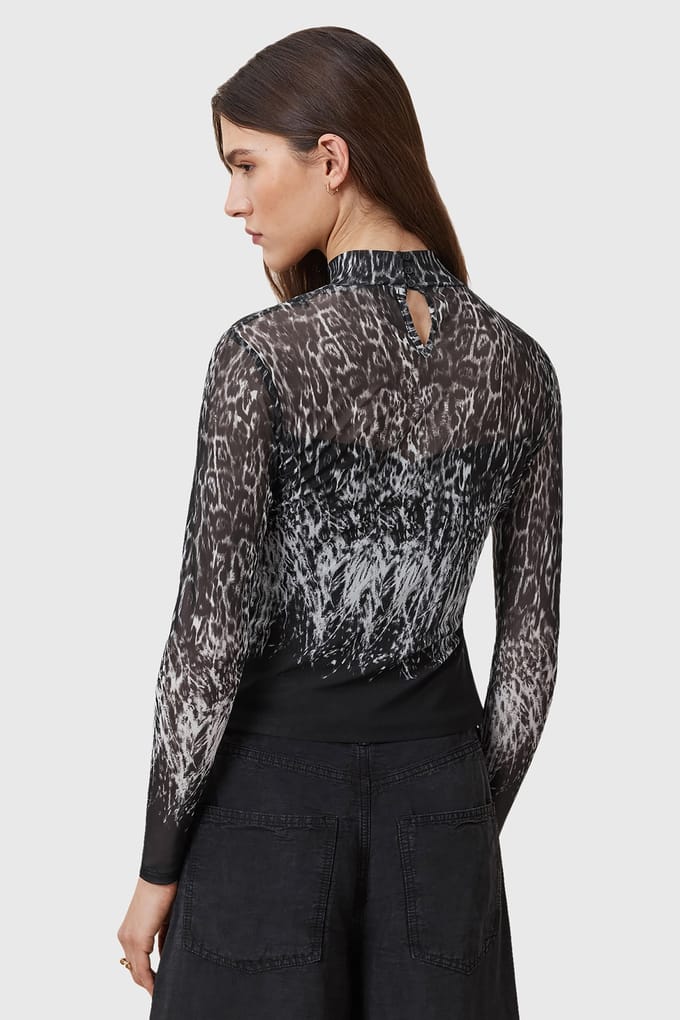 AllSaints Elia Top Harmony Black Größe: 2 | Longsleeves Outlet | Damen | Schwarz