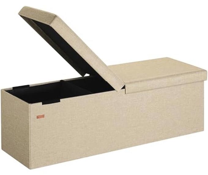 Zitbank met Opbergruimte 115x38x38cm - Opvouwbaar en Inklapbaar - Stevig en Functioneel