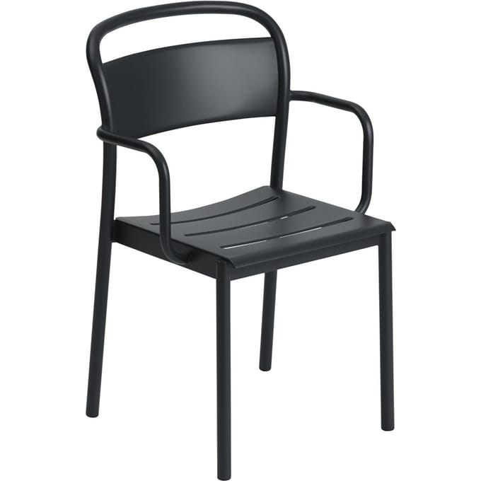 Muuto Linear Steel Armleunstoel - zwart