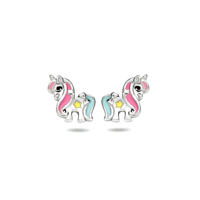 Zilver Gerhodineerd Oorknoppen Eenhoorn 1337277