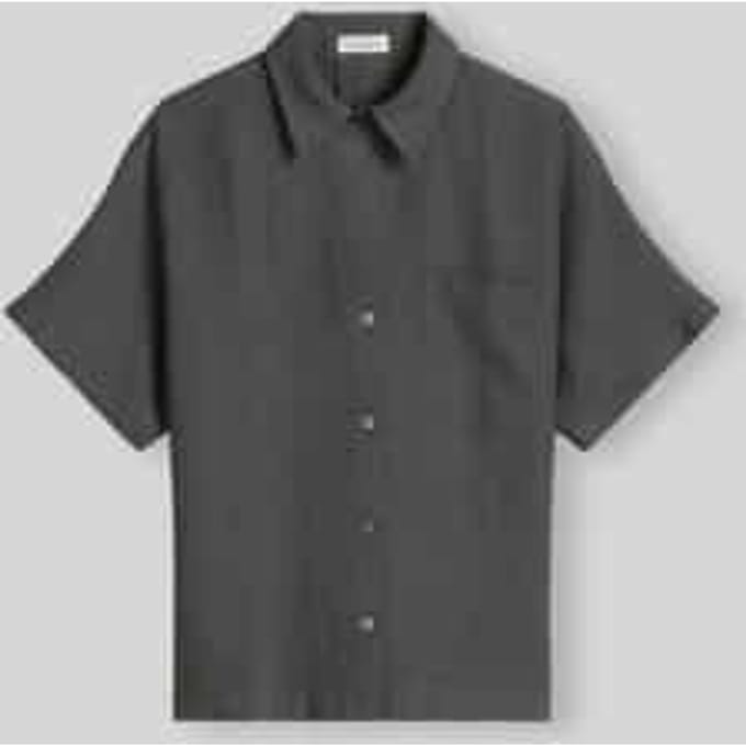 regular fit blouse van puur linnen met stolpplooi